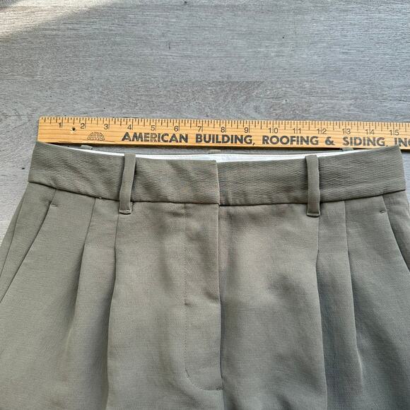 Aritzia The Effortless Pant Cropped Crepette Green 8 - Picture 10 of 14